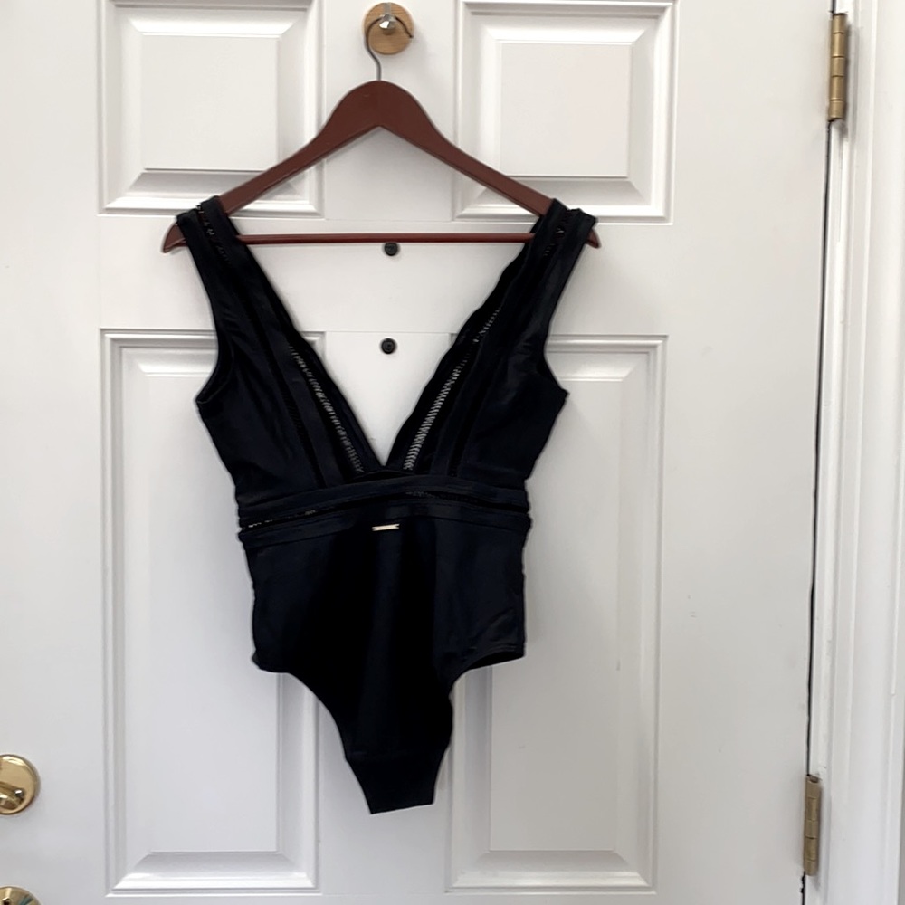 Ted Baker London Plunge One Piece Swimsuit Black - Picture 8 of 8